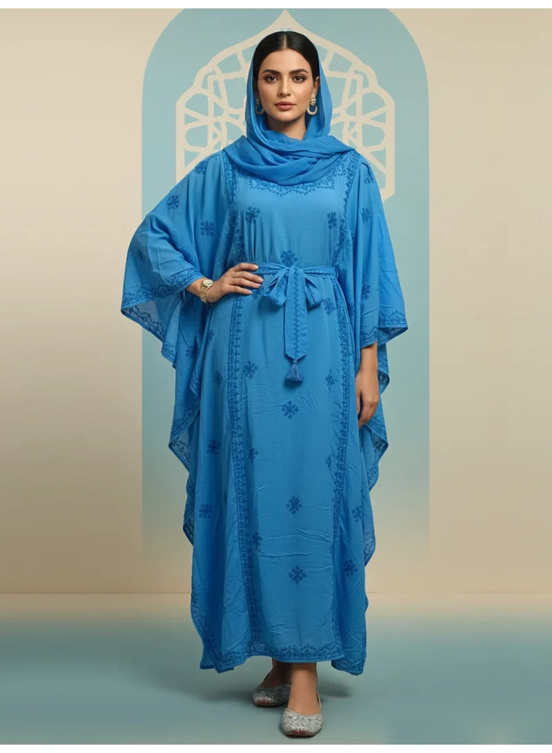 Alaya Hand Embroidered Chikankari Modal Kaftan-AL3604